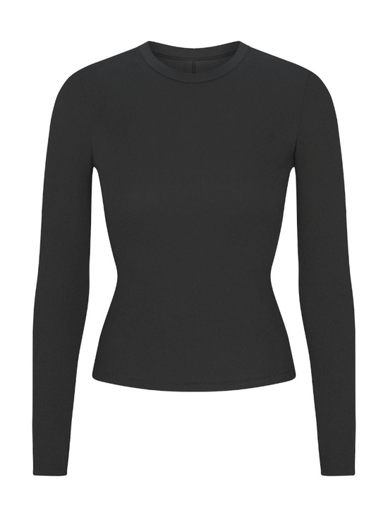 SKIMS Tops - Skims COTTON RIB Long Sleeve T-Shirt Soot Size Small
